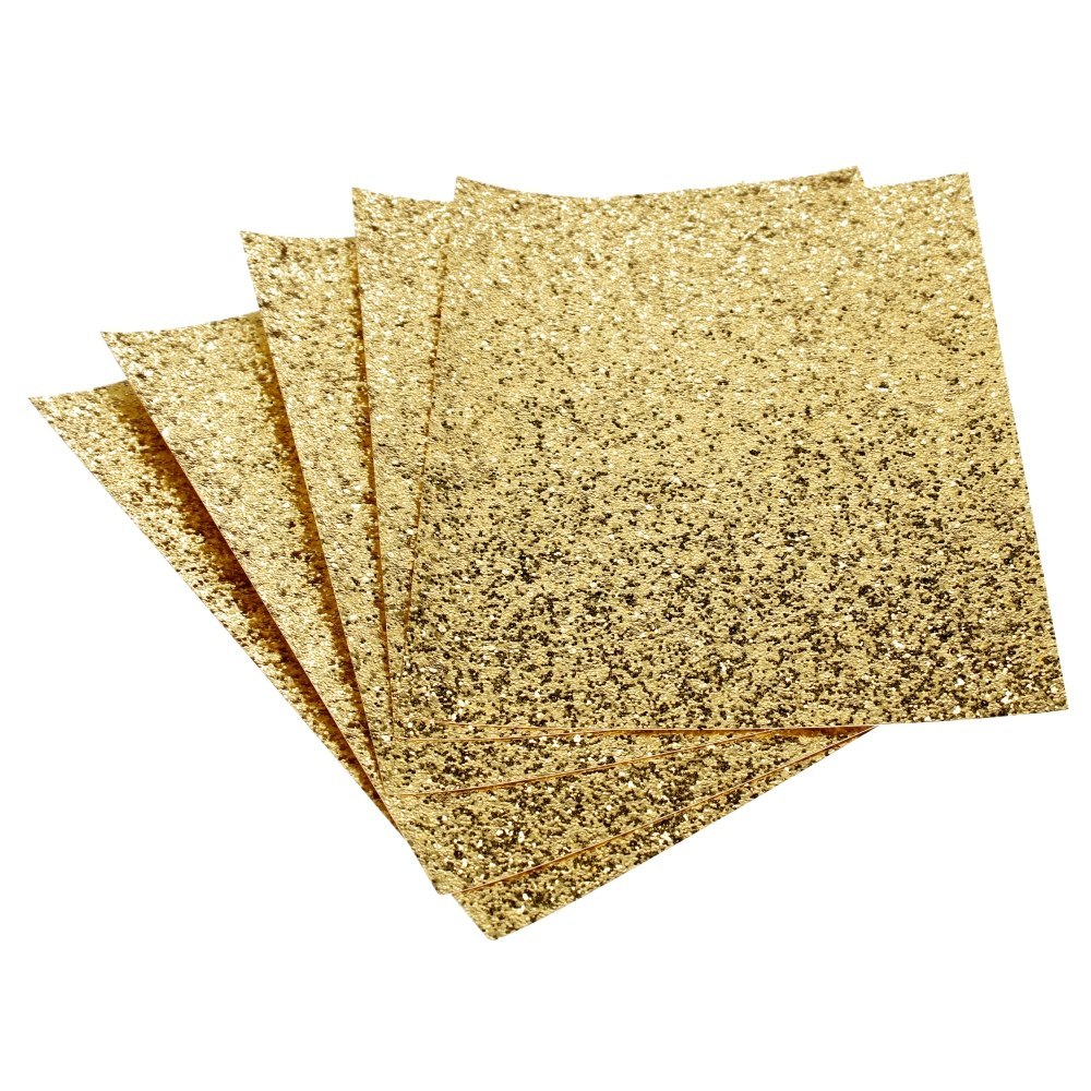 DECORATIVE CARDBOARD A4 210 G SEQUINS GOLD GALLERY OF PAPER PACK OF 5 PCS. ARGO 208506 ARGO